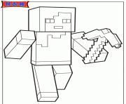 Minecraft Character Alex With Pickaxe Coloring Minecraft Characters Minecraft Sword Minecraft