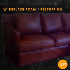 Faux leather is cheaper than real leather, and oftentimes easier to clean. Restuffing Leather Couch Cushions And Foam Replacement