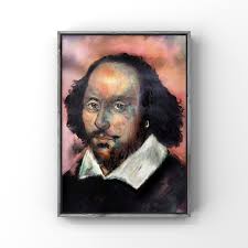 William Shakespeare Portrait Print Playwright Painting Romeo and Juliet  British Poet Hamlet Wall Decor Poster Art