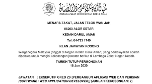 Jawatan kosong guru kpm (kementerian pendidikan malaysia) interim dibuka untuk mereka yang berkelayakkan dan berminat. Jawatan Kosong Terkini Lembaga Zakat Negeri Kedah Salam Kerjaya