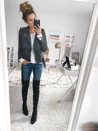 Black Boots With Jeans Women These 5 Sale Items Work With Any Outfit Hello Fashion High Knee Boots Outfit Casual Bar Outfits Long Black Boots Outfit