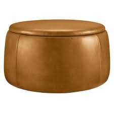 Dodd Leather Storage Ottomans Modern Coffee Tables Modern Living Room Furniture Room Board Round Storage Ottoman Storage Ottoman Coffee Table Leather Storage Ottoman