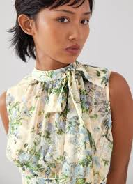 Robyn Petite Neon Garden Print Silk-Blend Dress