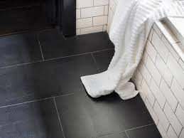 A wide range of bathroom floor tiles, less than half the price on the high street. Large Scale Black Tile Flooring In Contemporary Master Bathroom Hgtv