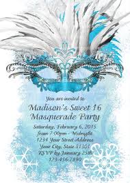 16th Birthday Teenage Birthday Party Ideas In Winter Masquerade Ball Invitation Winter Sweet 16 Birthday Party Invite Ice Blue Quincea Era Sweet 16 Masquerade Sweet 16 Masquerade Party Sweet 16 Winter