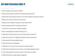 Art And Literature Quiz 4 Worksheet For 9th 12th Grade Lesson Planet Literature Quiz Literature Art Literature