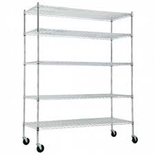 buy 5 tier silver rolling storage rack