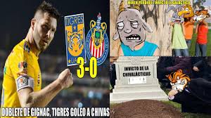 The team mascot, as well as their nickname, is the goat or chiva. Memes Tigres Vs Chivas 3 0 Chivas Pierde El Invicto Por Goleada Doblete De Gignac Youtube