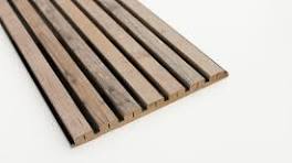 Panneau mural Maestro Latt Matte Black avec 7 lattes Rustic Wood - 20 x 300  x 2770 mm