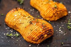Butternut Kurbis Hasselback Kostlich Einfach Und Ein Hingucker Rezept Kochtrotz Kurbis Butternutkurbis