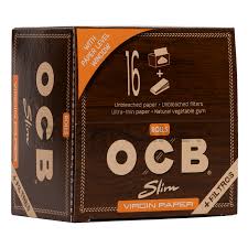 OCB Virgin | Rolls + Filter Tips Unbleached | Box of 16 - BUSHPLANET  Headshop | Growshop | CBD | Vaporizer | Seeds