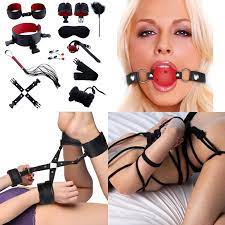 Amazon.com: 性束縛BDSM 套組11 件束縛套組適合女性和情侶的性玩具Sm 性愛遊戲附手銬和眼罩和乳頭束縛床性臥室情侶遊戲(