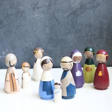 Nativity Set Peg Dolls Wooden Dolls Peg Dolls Wood Peg Dolls Nativity Peg Doll
