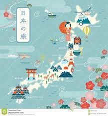 Travel Infographic Photo About Elegant Japan Travel Map Flat Design Landmark And Traditional Symbol With Cherry Blossom Frame Japan Travel In Japanese On Th Japan Travel Japan Map Travel Maps