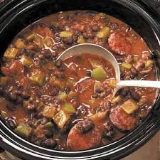 Black Beans And Rice With Sausage Slow Cooker Creole Black Beans N Sausage Recipe Beans Sausage Sausage Recipes Food Recipes