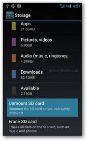 For the most part, the term unmount has been replaced with the much more familiar term eject these days, because it essentially means the same thing (although don't expect your sd card to pop out of your android phone like a vhs tape). How To Un Mount An Android Sd Card Before Removing It Groovypost