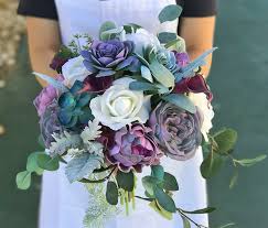 Jun 09, 2016 · deeper hues. Boho Rustic Woodlands Theme Bouquet Made With Natural Touch Succulents Roses And Peonies In A Sage Purple Plum Color Mix