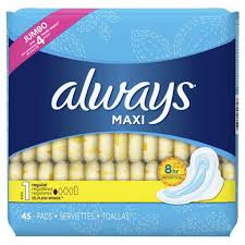 Always Maxi Regular Pads With Wings Unscented P G