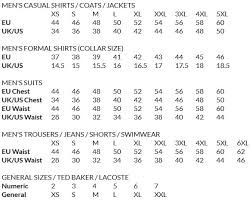 Ted Baker Size Conversion Aces Charting Miss Selfridge Size