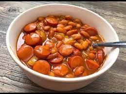 Add onion and garlic and cook until onion is softened, about 3 minutes. Hot Dogs Beans Recipe Cheap Easy How To Make Hot Dogs With Beans Youtube