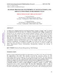 Pdf Business Process Re Engineering In Manufacturing And Service Industries Some Perspectives Dr Sri Lalitha Academia Edu