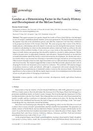PDF) Gender as a Determining Factor in the Family History and Development  of the McGee Family