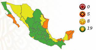 14 estados de la república mexicana permanecerán en el color verde, 15 en amarillo, 3 en naranja y, por sexta semana consecutiva, ningún estado estará en color rojo. Mexico Se Congela En El Semaforo Por Covid Todos Los Estados Quedan En El Mismo Color Mientras Se Revisa La Metodologia Del Semaforo