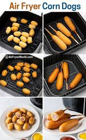 Air Fried Corn Dogs From Frozen To Crispy And Easy Air Fryer World Recipe In 2020 Air Fryer Recipes Healthy Corn Dogs Air Fryer Recipes