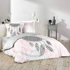 Parure lit place london bleu gris rouge. Housse De Couette Attrape Reve Namaste 220x240cm Coton J K Markets