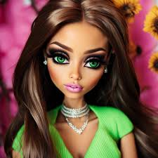 Dark hair engraved bratz doll
