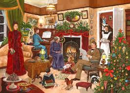 Measures 23.5 x 18 average time to complete: House Of Puzzles Christmas Past Tracy Hall Christmas Jigsaw Collectors Edition No 12 500 Piece Barneys News Box