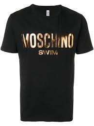 Moschino Metallic Logo T In Black Modesens Metallic Logo Graphic Print Shirt Moschino