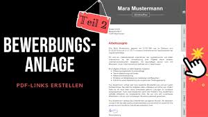 Professionelle Bewerbungs Anlage Bewerbungsmappe Mit Microsoft Word Pdf Links Hyperlinks Tutorial Youtube