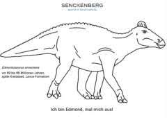 T rex gegen protoceratops ausmalbild malvorlage tiere. Ausmalbogen Senckenberg Museum Frankfurt