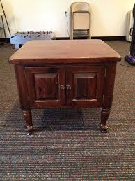 Ethan Allen Kling Colonial Dark Antiqued Pine Old Tavern Cabinet End Table End Tables Table Coffee Table