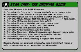 Star Trek Drinking Game Drinking Games Kissing Pranks Movie Drinking Games