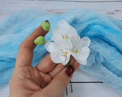 Maybe you would like to learn more about one of these? White Floral Hair Pin Tropical Hair Flower For Beach Or Hawaiian Wedding White Orchid Floral Hair Pin Accessories Hair Accessories Pizzaterminal Il Com