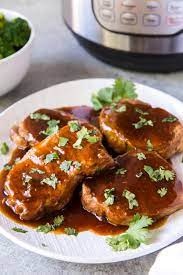 How long to cook pork chops in the instant pot the cook time depends on the thickness, the types of your chops and if they are fresh or frozen. Instant Pot Pork Chops With Honey Garlic Sauce Kristine S Kitchen