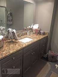 Make sure you ventilate the area well! The Tiffany Cabinet Hardware From Hardware Resources Is A Beautiful Complement To The Br Granite Countertops Colors Granite Bathroom Brown Granite Countertops
