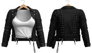 Blueberry Kimi Leather Jackets Maitreya Belleza All Slink Physique Hourglass Mesh Black Sims 4 Clothing Jackets Leather Jacket