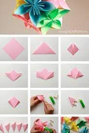 Desde imágenes del paso a paso, vídeos sobre como hacer flores, y un libro súper útil y bonito que estoy segura de que te encantará si tú también este primer vídeo nos enseña como se hace una flor de papel usando papel de seda fino en varios colores: El Arte De Hacer Figuras De Origami Eme De Mujer Manualidades Origami Paso A Paso Ramos De Flores De Papel
