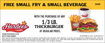 Free Fries Drink With Your Burger From Hardees Coupon Via The Coupons App Free Printable Coupons Printable Coupons Free Fry