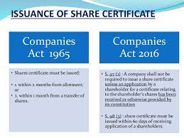 The previous companies act, i.e. The Malaysian Companies Act 2016