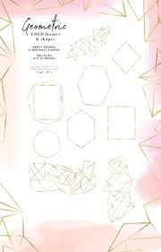 Empty Gold Geometric Frames Clipart Crystal Frames Shapes Etsy Frame Clipart Clip Art Borders Gold Geometric