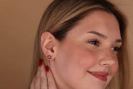 Oval Garnet Stone Earrings in 925 Silver or Gold, Elegant Red Gemstone  Earring, Delicate Stud Earrings for Wife, Stud Earrings, Wife Gift