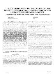 Looking for a way to learn english? Pdf Exploring The Values Of Tahlilan Tradition For Development Of Social Interaction Topic In Social Studies Education Learning Descriptive Study Of Analysis In Gintung Ranjeng Village Of Cirebon Regency