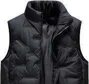 SWJGLITTR Men's Stand Collar Zippered Pocket Vest ...