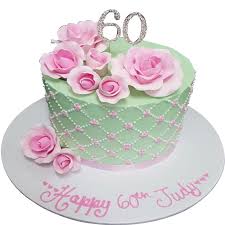 The invitees to the birthday party and the birthday boy/girl wait eagerly for a delicious cake. 60th Birthday For Lady Cake
