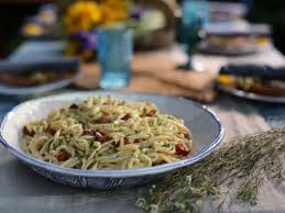 Homemade Pici Pasta With Carbonara Sauce Recipe Pici Pasta Carbonara Sauce Food Network Recipes