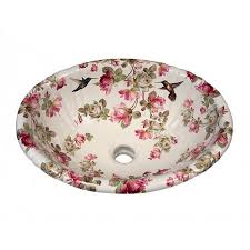 hand painted bathroom sinks powder